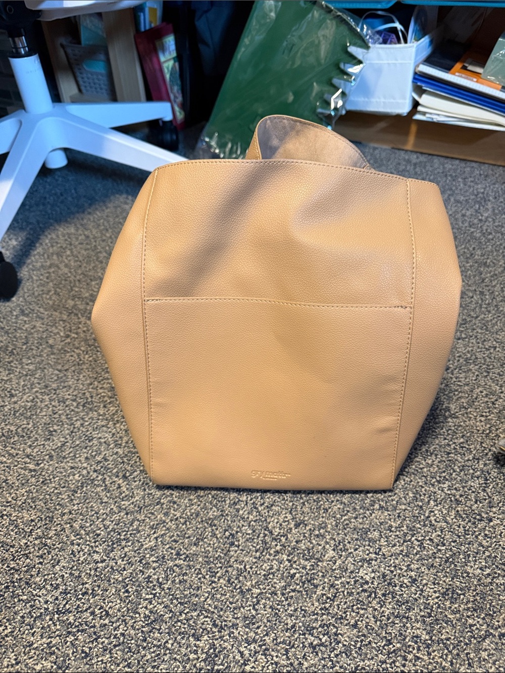 Tan Structured Leather Tote